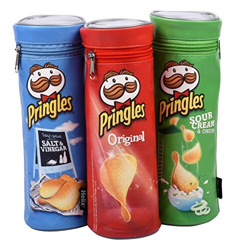 Helix Pringles Pencil Case (Assorted Colours), 23 x 7.5 x 7.5cm
