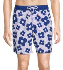 NWT No Boundaries Mens L 36-38 Novelty Print 7" Swim Trunks Quick Dry UPF 50