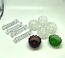 Vintage Lot Salt Cellars Open Salts Knife Rests 2 Mosser Saw Tooth