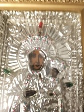 Ikone Vintage Polnische religiöse Kunst aus Kunststoff und Papier 1960 Quitch Cool...