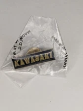 Vintage Solid Brass Pin Kawasaki Pinback Lapel Button NOS 