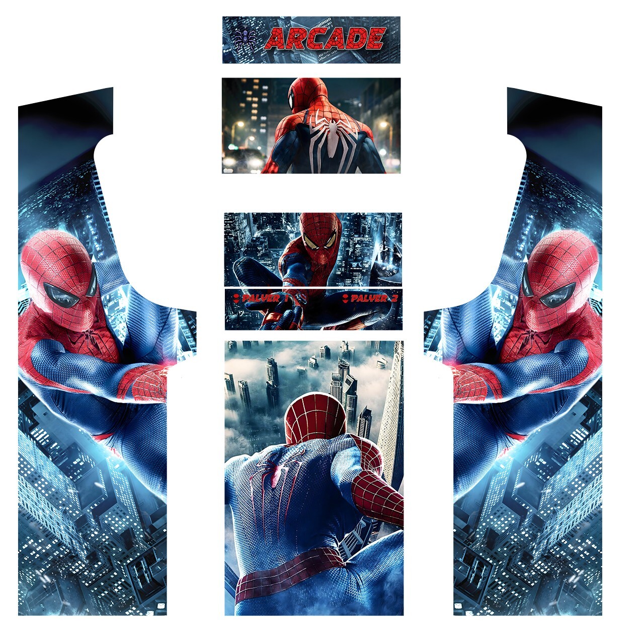 Stickers Spider-Man pour borne d'arcade de salon rétro gaming