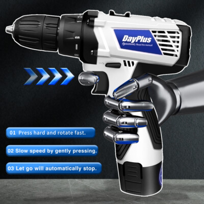 Cordless Drill Electric Screwdriver Rechargeable Small Handheld Drill 2-Speed
