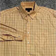 Ermenegildo Zegna Button Down Shirt Mens XL Windowpane Made in Italy