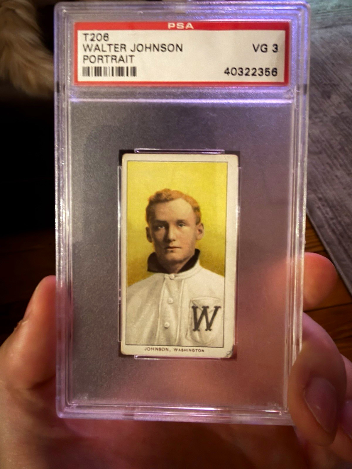 1909-11 T206 Walter Johnson Portrait PSA 3 Graded Tobacco Card Sweet Caporal 350