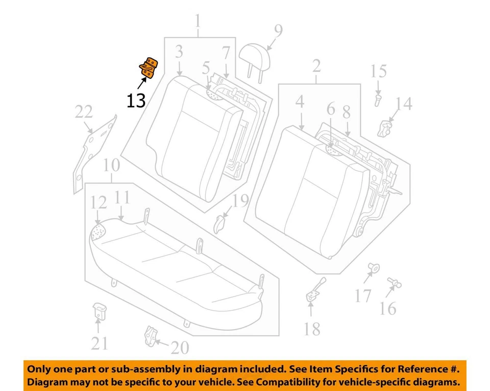 2004-2011 CHEVROLET PONTIAC AVEO AVEO5 BRACKET ASM R SEAT LAT STK 96533234 NEW - Image 2 of 3