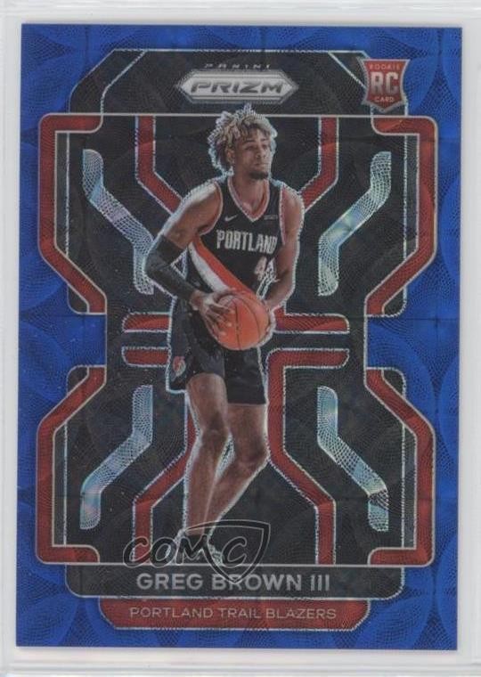 2021-22 Panini Prizm Choice Blue Prizm 4/39 Greg Brown III #291 Rookie RC 11es