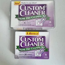 Custom Cleaner Home Dry Cleaning Kit Plus Box Of 6 Refills New Old Stock