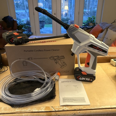 #ad ROCKPALS Cordless Pressure Washer Gun 2 40V Battery Manual needs charger cord $74.99