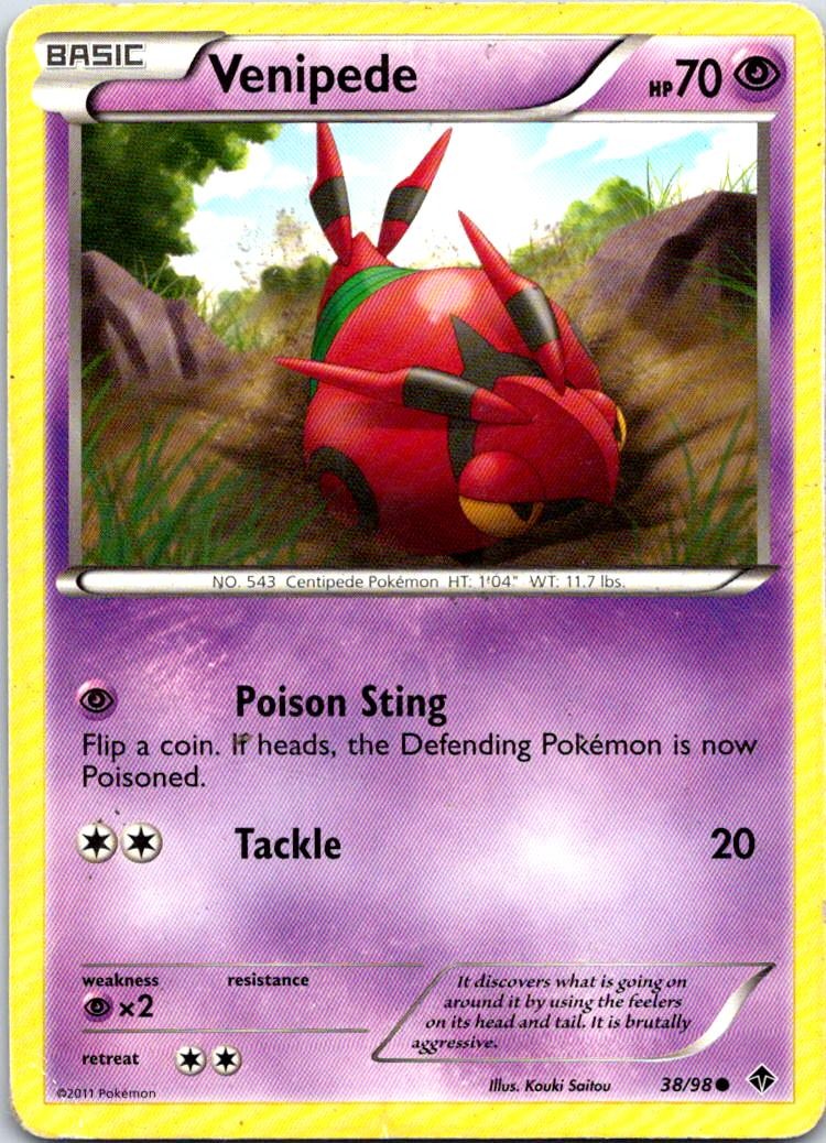 Venipede 38/98 Common Emerging Powers Pokemon DMG