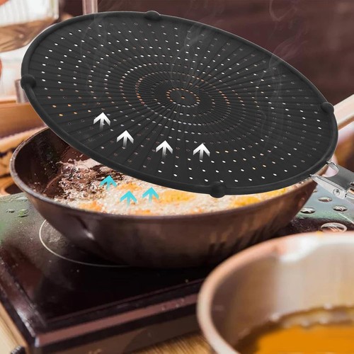 Frcctre 2 Pack Silicone Splatter Screen for Frying Pan 13" Grease Guard (80 - Picture 7 of 7