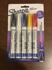 NEW - Sharpie Oil Based Paint Markers - 5 Count - Medium Tip - 34971PP