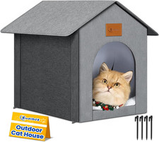 Outdoor Cat House Feral Cat Shelter,Outside Waterproof Cat House for Outdoor/Ind