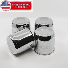 4 Chrome Steel Center Caps Push Thru For Trailer Wheel Rims 4.25 Center Bore
