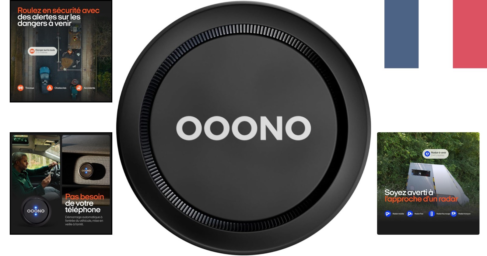 Avertisseur routier OOONO Co-Driver boîtier connecté noir