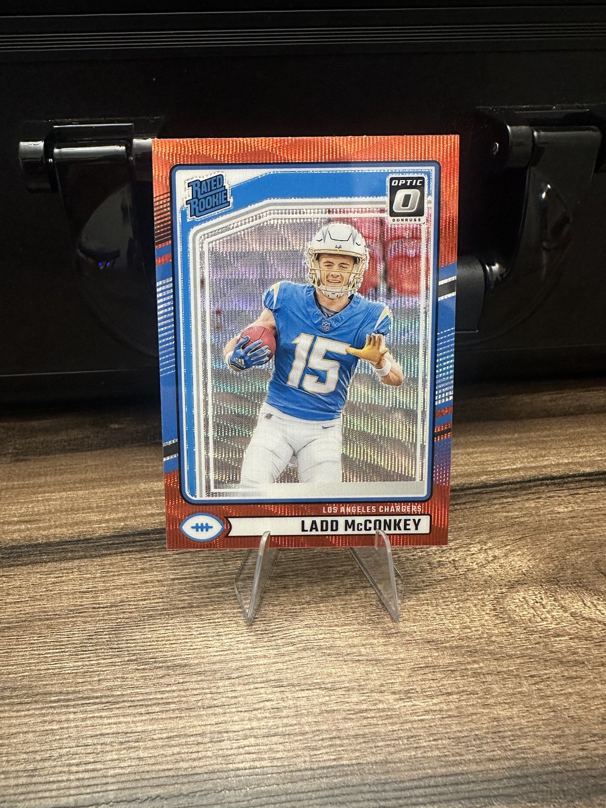 2024 Panini Donruss - Rated Rookie Ladd McConkey #328 Optic Preview Red Wave RC