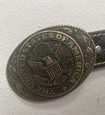 Vintage Buffalo Nickel Belt cowhide With United States Of America Buckle Brass