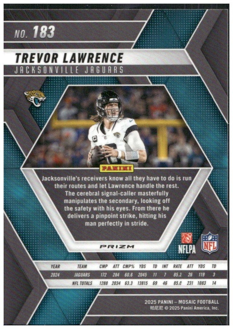2025 Mosaic Blue Scope Prizm Trevor Lawrence #183 Jaguars | eBay