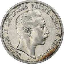 #197278 Deutsch Staaten, PRUSSIA, Wilhelm II, 2 Mark, 1904, Berlin, Silber, SS