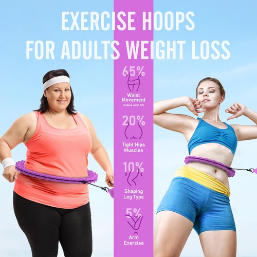 JKSHMYT Weighted Hula Circle Hoops for Adults Weight Loss, 58 inch, Purple  - Picture 6 of 6