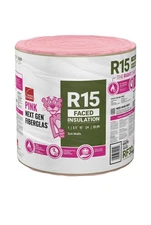 15" W x 24' L R-15 Single Faced Fiberglass Roll Insulation WE SHIP OVERSEAS 
