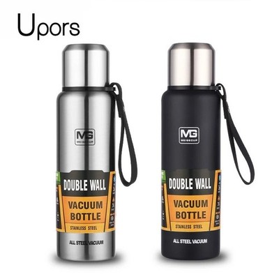 Stainless steel insulated bottle, large capacity with rope, 500 to 1500 ml...