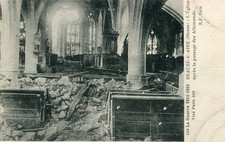 Carte Guerre 1914 1915 BEAUZEE SUR AIRE L'église après le passage des Allemands