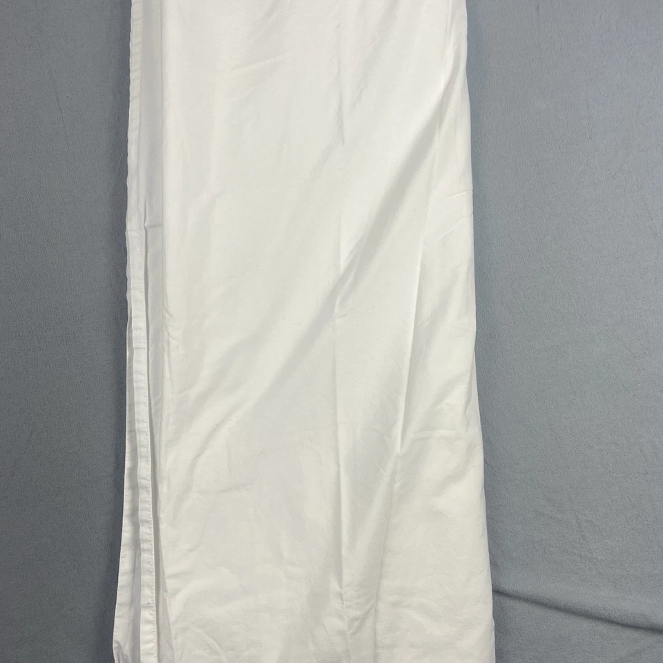 Sábana plana blanca POTTERY BARN GRAND ORGANIC Queen rosa punto de hotel bordada Foto 4 de 4