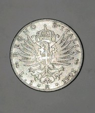 ITALY  1901-R 1 LIRA SILVER COIN 