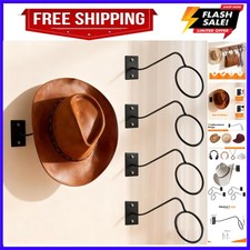 4-Pack Western Cowboy Hat Rack Wall Mount Hanger   Space-Saving Hat Organizer...