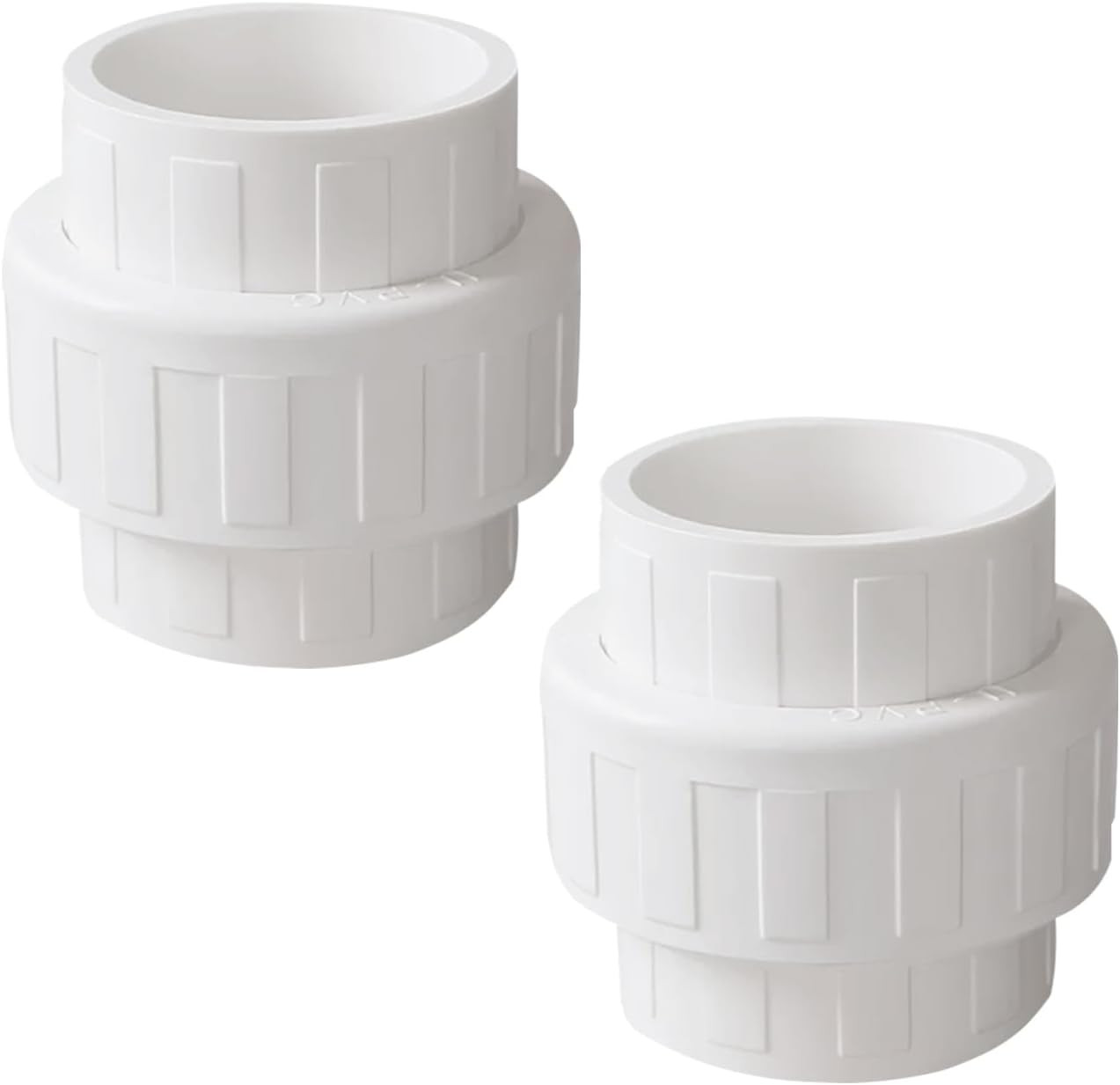 2 Pack 2" PVC Union Coupling Pipe Fitting Schedule 40 (Socket X Socket)