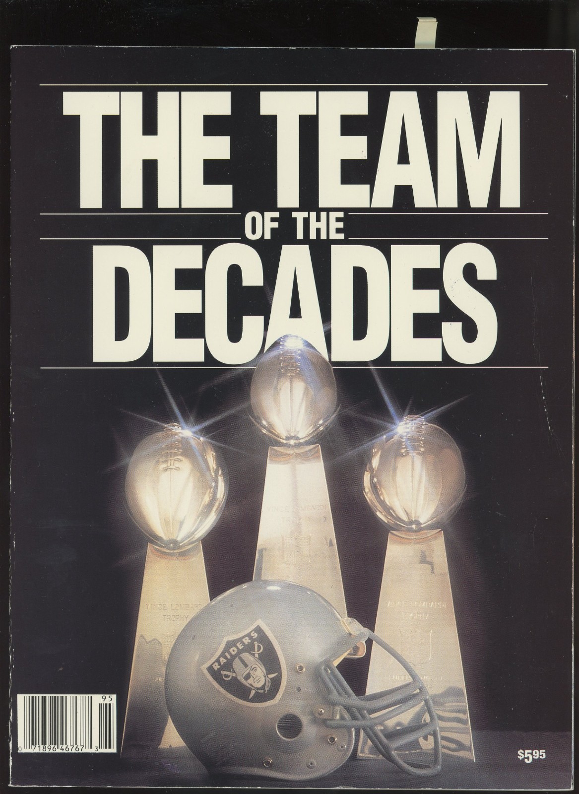 Oakland Raiders Team of the Decades Tribute Magazine Marcus Allen Signed JSA COA 