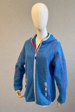 STUBAI Damen Walklodenoptik Fleece Jacke mit Kapuze blau Gr. 40 Outdoor