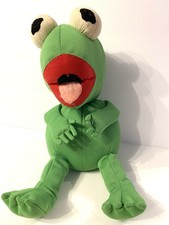 VIntage KERMIT The Frog Muppet Doll Plush Handmade 18 Polyester No tags As Is