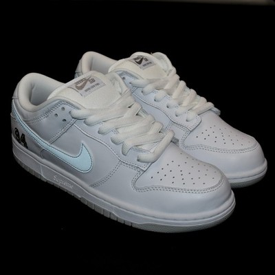 Size 9.5 - Supreme x Nike Dunk SB Low White Metallic Silver for