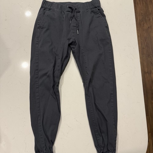Ring Of Fire Joggers Pants Mens L Gray Stretch Drawstring Inseam 27” Casual