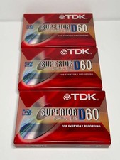 Lot Of 3 TDK Superior Normal Bias D-60 Audio Cassette Tape For Recording