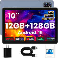 Android Tablet 10 Inch, Android 15 Tablets 2026 for Adults, Octa-Core, 12GB RAM,