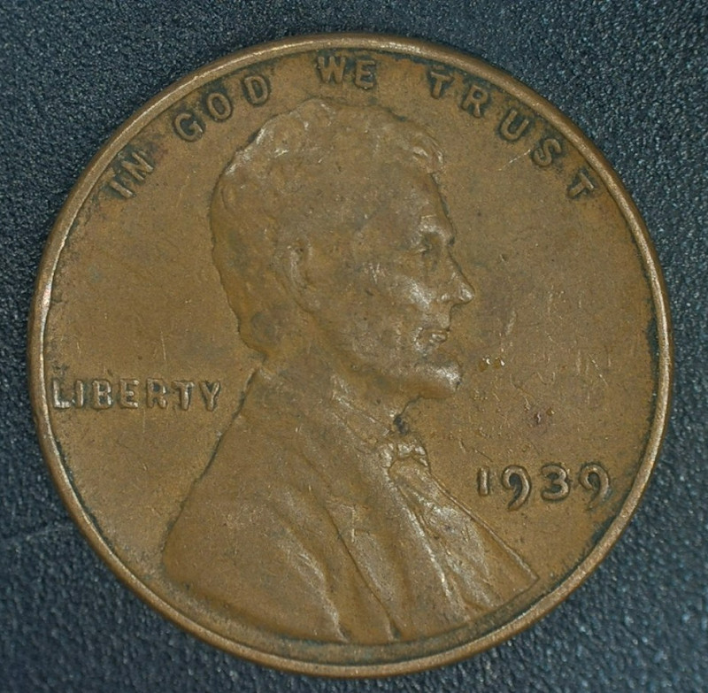 1939 1C BN Lincoln  Wheat Cent (Die Crack)