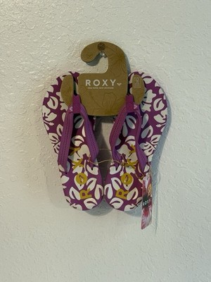 Roxy Vista IV-500 Women's Flip-flops Sandals Purple White Yellow Beach Shoes