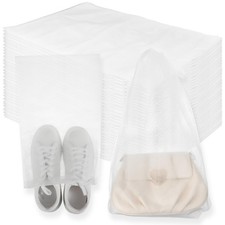 200 Pcs Travel Shoe Bag, Non-Woven Dust Bags for Handbags, Purses, Clear Draw...