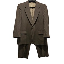 Jos A Bank Suit Men 44R Brown Daniel 100 Wool Pleated 2-Button 38x27 Business