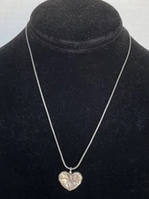 Silpada 925 Sterling Silver Hammered Heart Pendant Necklace Vintage 