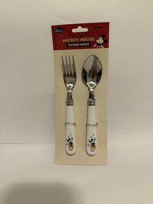 Vintage Retro Gibson Disney Mickey Mouse 2-Piece Children s Spoon & Fork Set