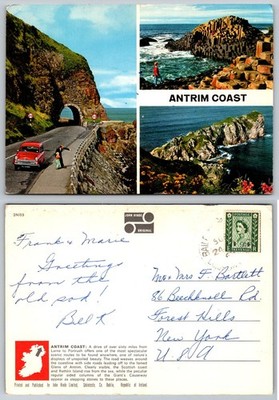 Antrim Coast Giant's Causeway Ireland John Hinde Postcard 1960s Posted