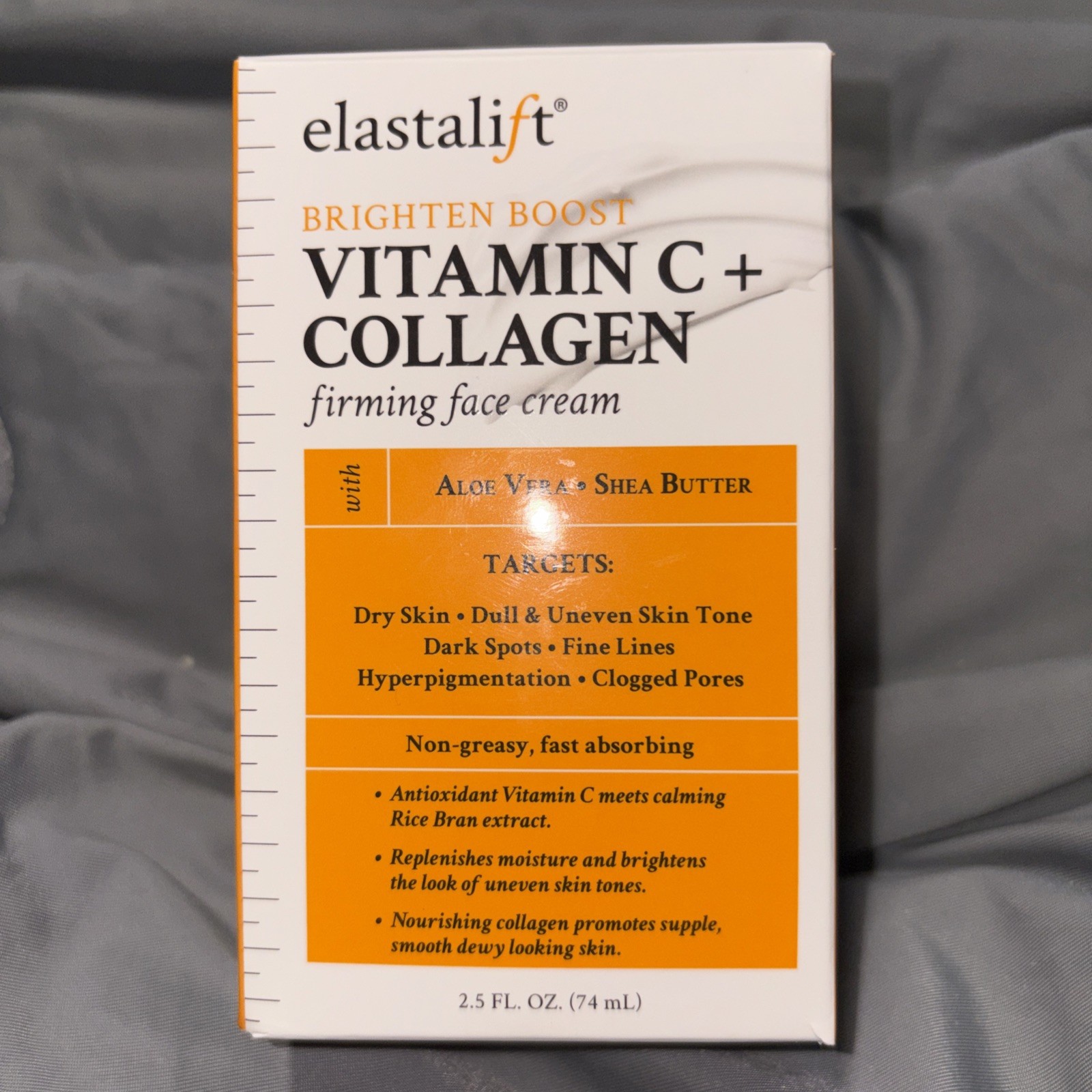 NEW Elastalift Vitamin C + Collagen Firming Face Cream 2.5 fl oz Brighten Boost