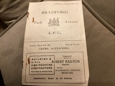 Bradford Park Avenue v Crewe Alexandra (Div.3 prog) 29/3/52
