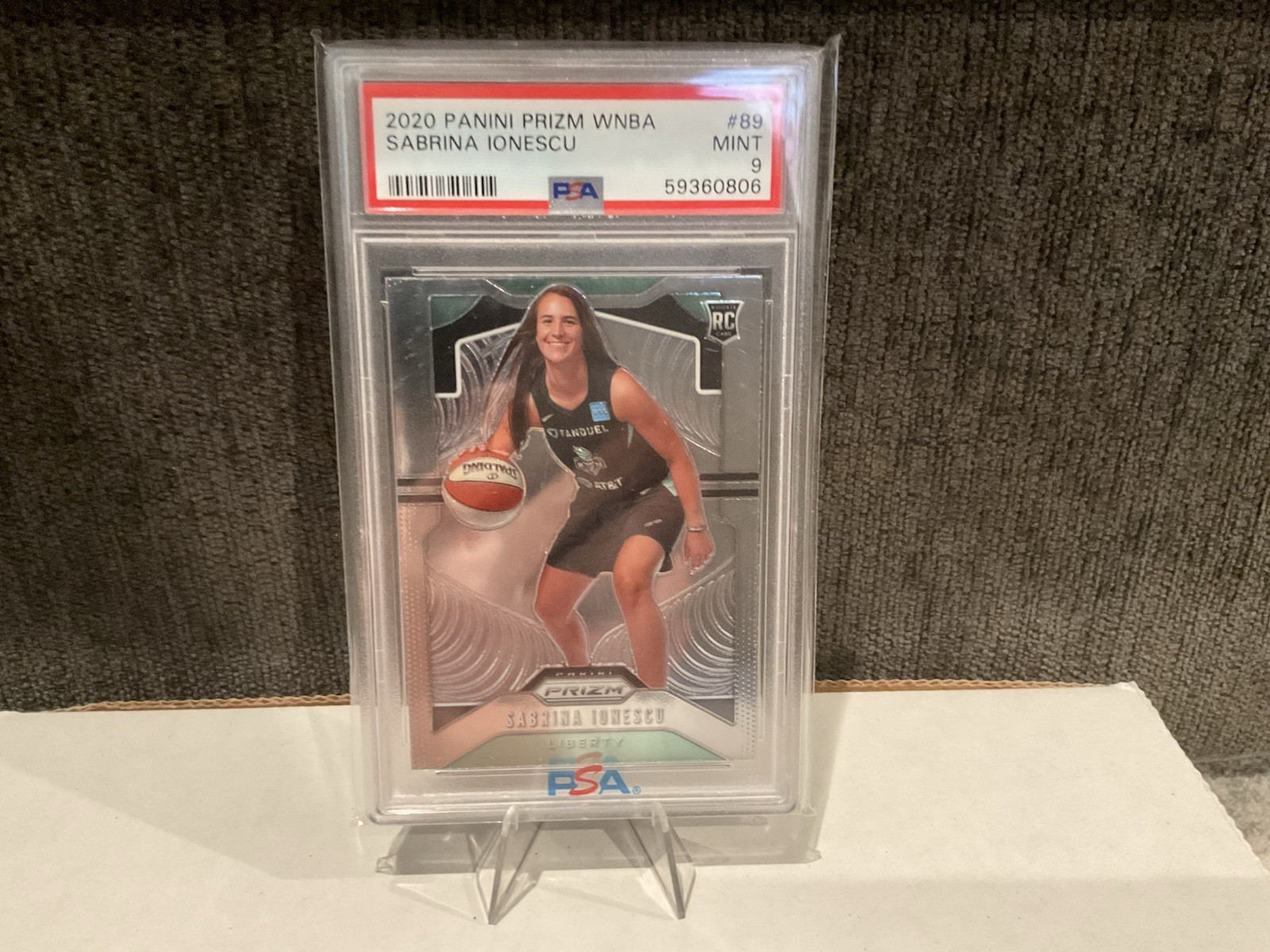 2020 Panini Prizm Sabrina Ionescu #89 RC Base PSA 9 New York Liberty WNBA