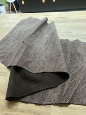 Taupe brown emboss grain Leather Skin Approx 110cm x 45cm & 1mm thick ref 862