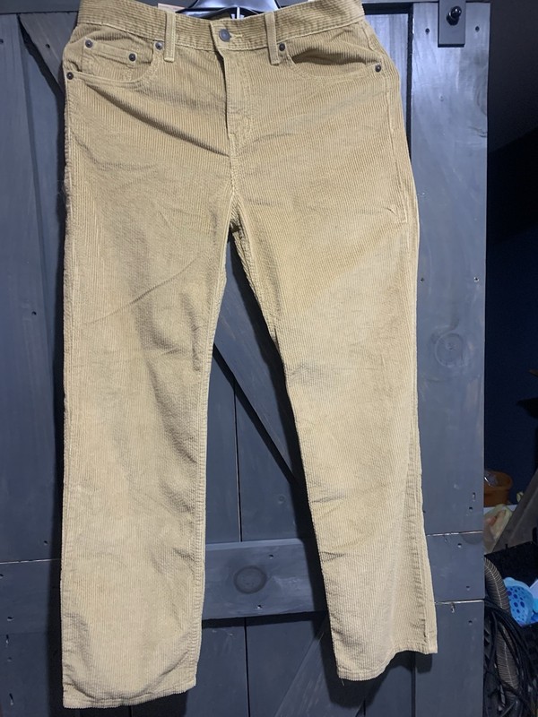 Levi’s Low Pro Mid Rise Tan Corduroy Pants Size 28x30. Straight Leg NWT